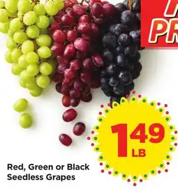 Food 4 Less Red, Green or Black Seedless Grapes offer