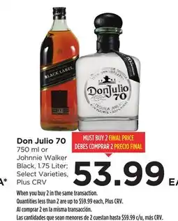 Food 4 Less Don Julio 70 offer