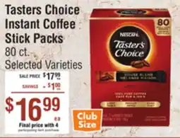 Smart & Final Tasters Choice Instant Coffee Stick Packs offer
