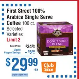 Smart & Final First Street 100% Arabica Single Serve Coffee offer