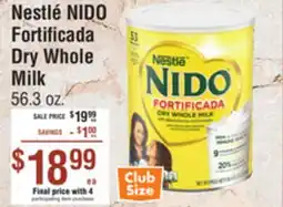 Smart & Final Nestlé NIDO Fortificada Dry Whole Milk offer
