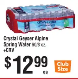 Smart & Final Crystal Geyser Alpine Spring Water offer