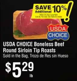 Smart & Final USDA CHOICE Boneless Beef Round Sirloin Tip Roasts offer