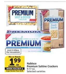 Vons Nabisco Premium Saltine Crackers offer