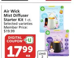 Vons Air Wick Mist Diffuser Starter Kit offer