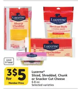 Vons Lucerne Sliced, Shredded, Chunk or Snacker Cut Cheese offer