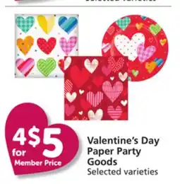 Vons Valentine's Day Paper Party Goods offer