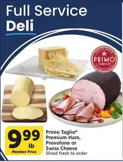 Vons Primo Taglio Premium Ham, Provolone or Swiss Cheese offer