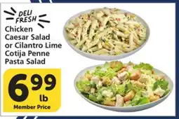 Vons Chicken Caesar Salad or Cilantro Lime Cotija Penne Pasta Salad offer