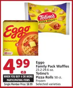 Vons Eggo Family Pack Waffles 23.2-29.6 oz. Totino's Pizza Rolls 50 ct offer