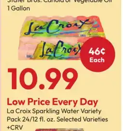 Stater Bros La Croix Sparkling Water Variety Pack offer