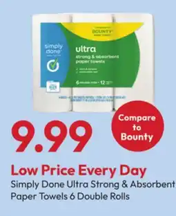 Stater Bros Simply Done Ultra Strong & Absorbent Paper Towels 6 Double Rolls offer