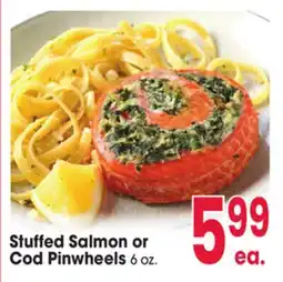 Jewel-Osco Stuffed Salmon or Cod Pinwheels offer