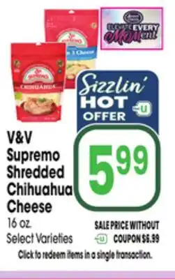 Jewel-Osco V & V Supremo Shredded Chihuahua Cheese offer