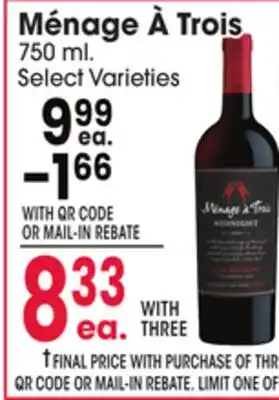 Jewel-Osco Ménage À Trois offer