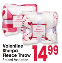 Jewel-Osco Valentine Sherpa Fleece Throw offer