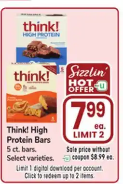 Jewel-Osco Think! High Protein Bars offer
