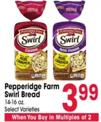 Jewel-Osco Pepperidge Farm Swirl Bread offer