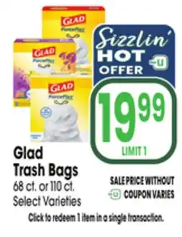 Jewel-Osco Glad Trash Bags offer