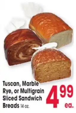 Jewel-Osco Tuscan, Marble Rye, or Multigrain Sliced Sandwich Breads offer