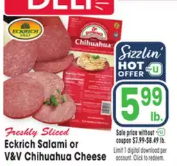 Jewel-Osco Eckrich Salami or V&V Chihuahua Cheese offer