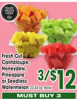 Jewel-Osco Fresh Cut Cantaloupe, Honeydew, Pineapple or Seedless Watermelon offer