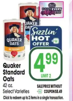 Jewel-Osco Quaker Standard Oats offer