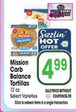 Jewel-Osco Mission Carb Balance Tortillas offer