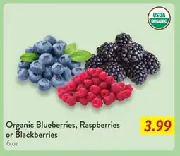 Fresh Thyme Organic Blueberries, Raspberries or Blackberries offer