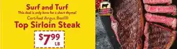 Fresh Thyme Certified Angus Beef Top Sirloin Steak offer