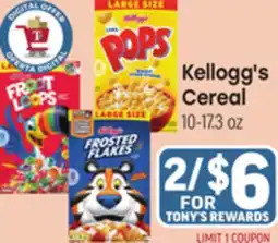 Tony’s Fresh Market Kellogg's Cereal offer