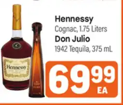 Tony’s Fresh Market Hennessy Cognac, 1.75 Liters, Don Julio 1942 Tequila offer