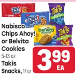 Tony’s Fresh Market Nabisco Chips Ahoy! or Belvita Cookies 5-13 oz Takis Snacks, 1.7 oz offer