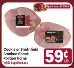 Tony’s Fresh Market Cook's or Smithfield Smoked Shank Smoked Shank Portion Hams offer