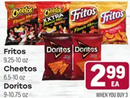 Tony’s Fresh Market Fritos 9.25-10oz, Cheetos 6.5-10oz, Doritos 9-10.75oz offer