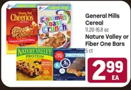 Tony’s Fresh Market General Mills Cereal, 11.20-16.8oz, Nature Valley or Fiber One Bars 5 ct offer