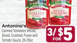 Tony’s Fresh Market Antonino's Canned Tomatoes Whole, Diced, Crushed, Puree and Tomato Sauce offer