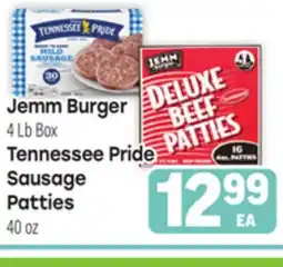Tony’s Fresh Market Jemm Burger 4Lb Box Tennessee Pride Sausage Patties 40oz offer