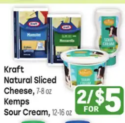 Tony’s Fresh Market Kraft Natural Sliced Cheese, 7-8oz., Kemps Sour Cream, 12-16oz offer