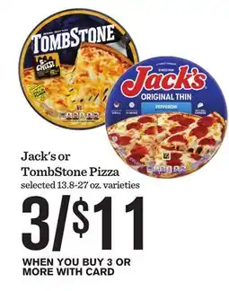 Mariano's Jack's or TombStone Pizza offer
