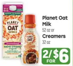 Tony’s Fresh Market Planet Oat Milk 52oz or Creamers 32oz offer