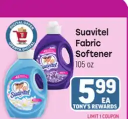Tony’s Fresh Market Suavitel Fabric Softener offer