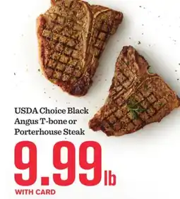 Mariano's USDA Choice Black Angus T-bone or Porterhouse Steak offer