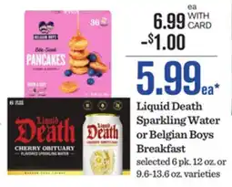 Mariano's Liquid Death Sparkling Water or Belgian Boys Breakfast offer