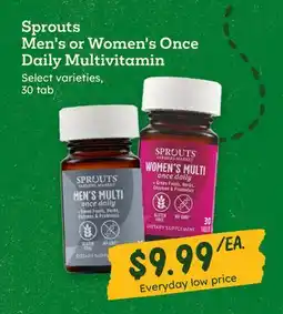 Sprouts Farmers Market Sprouts Men's or Women's Once Daily Multivitamin offer