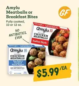 Sprouts Farmers Market Amylu Meatballs or Breakfast Bites offer