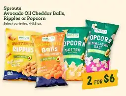 Sprouts Farmers Market Sprouts Avocado Oil Cheddar Balls, Ripples or Popcorn offer