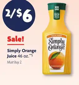 Family Dollar Simply Orange Juice offer