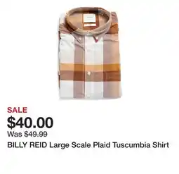 Marshalls BILLY REID Large Scale Plaid Tuscumbia Shirt offer