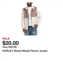 Marshalls HURLEY Mixed Media Fleece Jacket offer